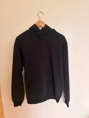 H&M Black Pullover Hoodie with Kangaroo Pocket